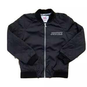 Girls Justice Black Bomber Jacket Size 6/7